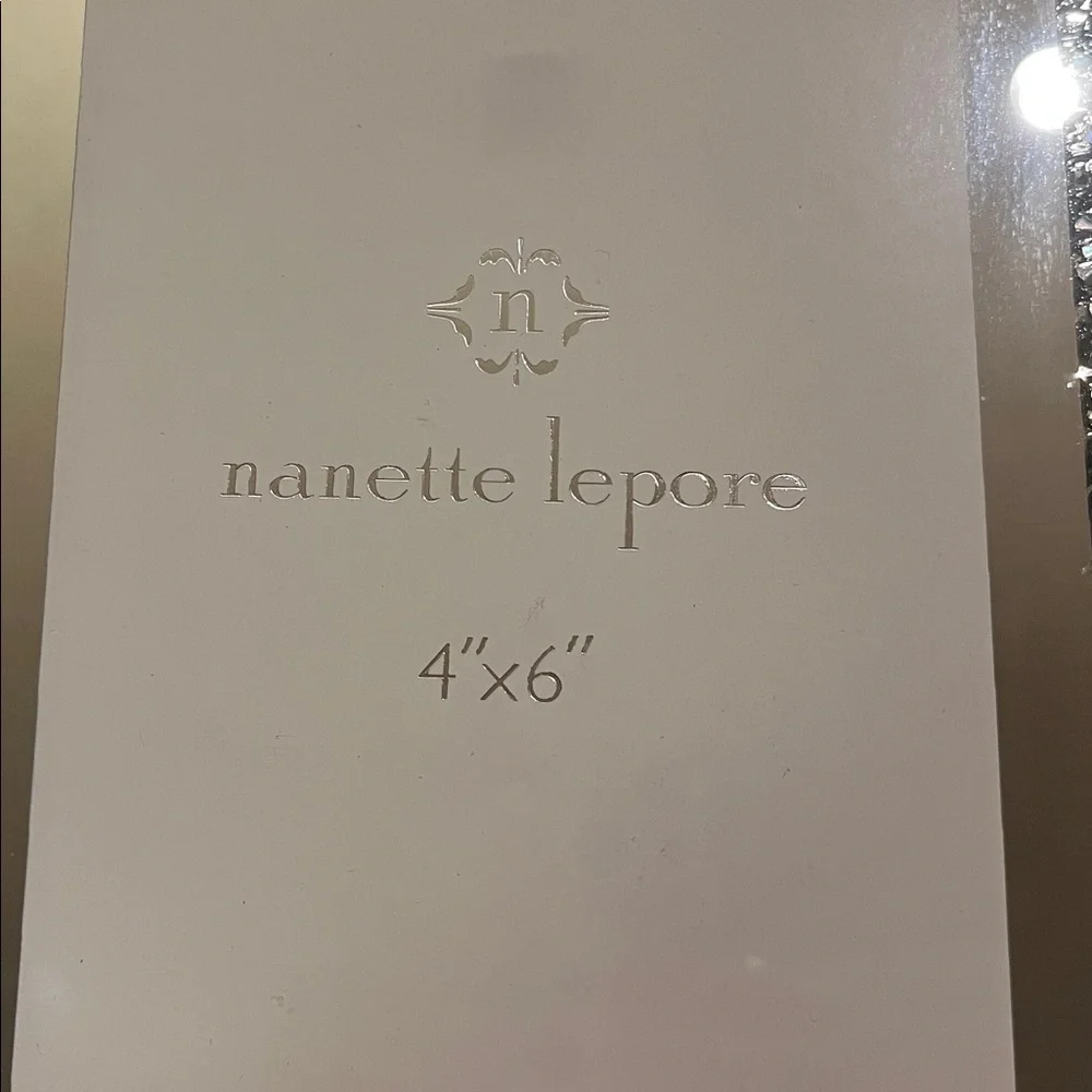 Nanette Lepore Mirrored Silver Rhinestone Picture Frame 4” x 6”